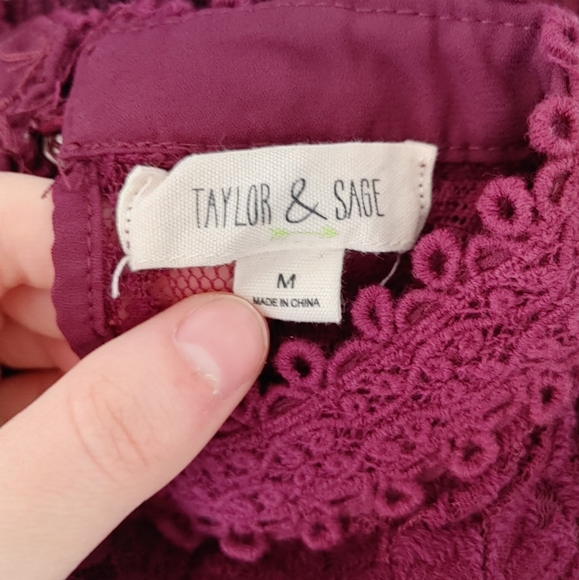 Taylor & Sage Maroon Lace Dress - Picture 5 of 6
